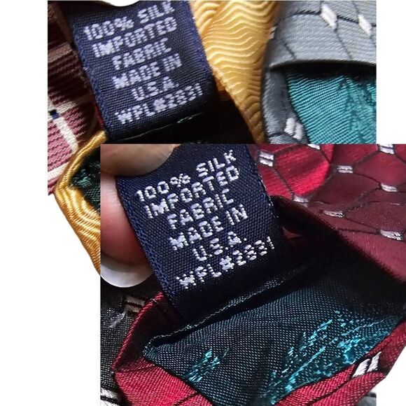 Tommy Hilfiger Two Neck Tie Bundle, Blue, Red, Diamond Design, Silk - Picture 6 of 6